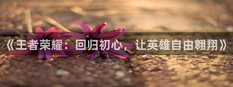 高德娱乐登录地址：《王者荣耀：回归初心，让英雄自由翱翔》