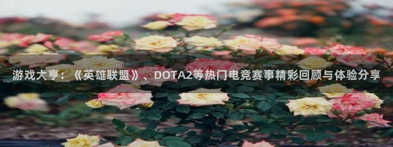 高德娱乐注册地址：游戏大亨：《英雄联盟》、DOTA2等热门电